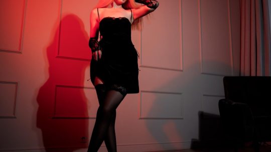 LenaxSweet wears Black Bustier and Stockings for us - #7