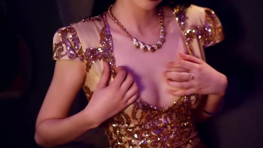 LaraAmos sexy golden dress tease preview image #3