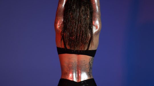 DoraBanks shinny body paint with sexy black bra - #1