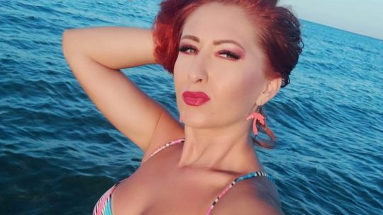 Sexy day at beach for IvyFox wearing blue bikini - #11